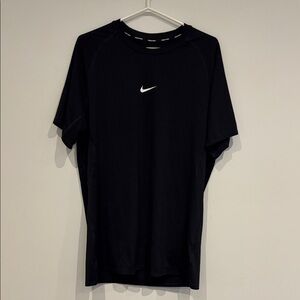 Nike Black Short Sleeve Dri-FIT Tee with White Swoosh